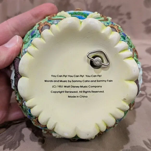 Disney 1951 Tinker Bell Neverland "You Can Fly" Music Box, Gently Used! - Picture 7 of 10